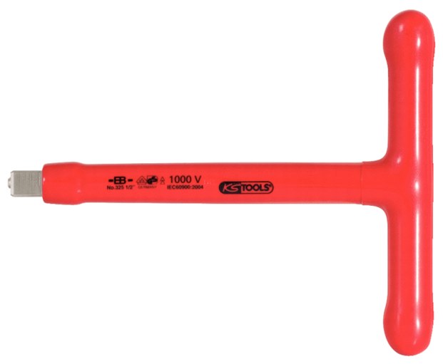 KS Tools 117.1205 1/2'' T-Griff-Aufsteckschlüssel mit Schutzisolierung und Schra