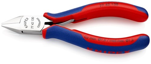 KNIPEX 77 42 130 Elektronik-Seitenschneider  Länge 130 mm Form 4 Facette nein Me