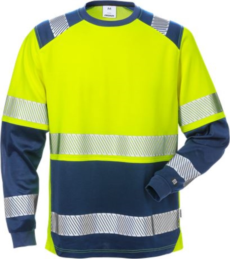 Fristads 129514-171-3XL High Vis T-Shirt Langarm, Kl. 2 7457 THV Dynamic Rippstr