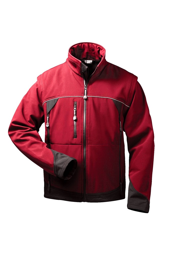 Gr .2XL (62/64) *OMEGA* SOFTSHELL-JACKE MIT ABNEHMBAREN ÄRMELN rot *OMEGA* SOFTS