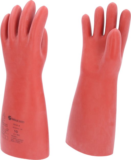 KS-Tools 117.0099 Elektriker-Schutzhandschuh mit Schutzisolierung, Größe 10, rot
