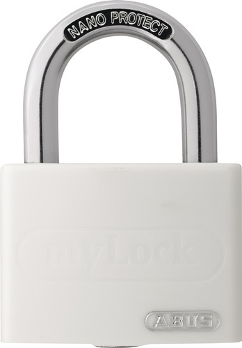 ABUS 80287 4 Zylindervorhangschloss T65AL/40 weiß Lock-Tag Schlosskörperbreite 4