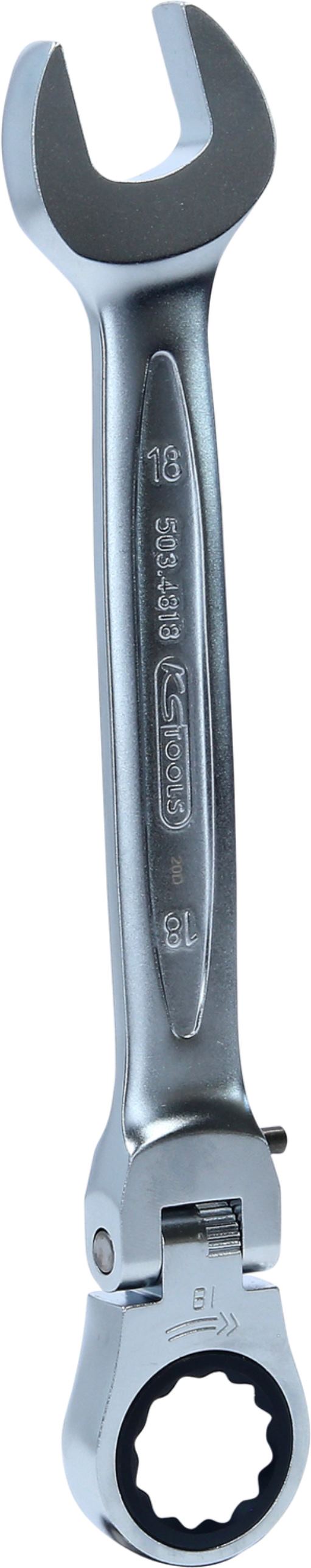 KS Tools 503.4818 GEARplus Gelenk-Ratschenringmaulschlüssel feststellbar, 18mm