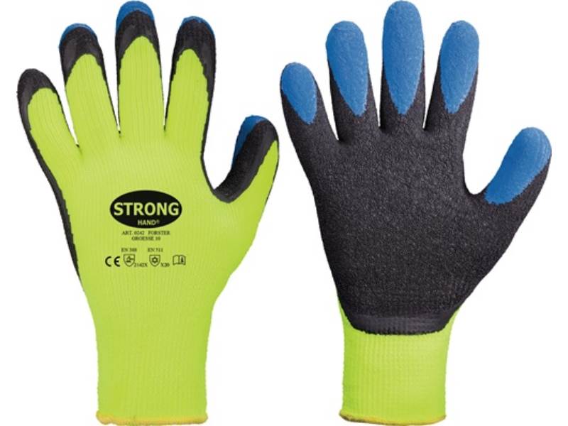 STRONGHAND 0242-11 Kälteschutzhandschuhe Forster Größe 11 neon-gelb/blau EN 388,