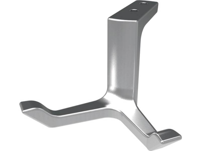 HERMETA 0200-01E Decken-Mantelhaken 0200 zweifach Ausladung 87 mm Aluminium silb