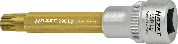 HAZET 990-10 Steckschlüsseleinsatz 990-10 1/2 '' Innen-Vielzahn M10 Länge 53 mm