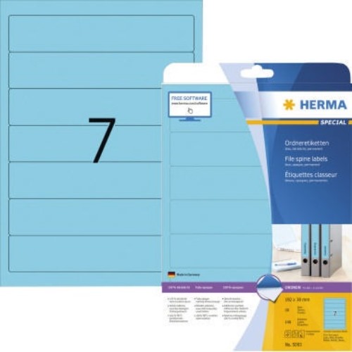 HERMA Ordneretikett 5093 kurz/schmal sk blau 140 St./Pack.