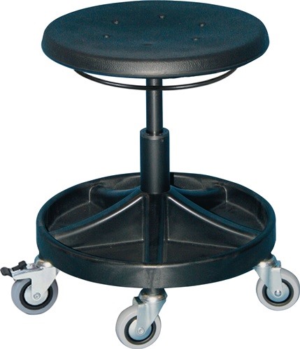 LOTZ 3528.11-Ring-FS2 Drehhocker  mit Rollen PU-Schaum schwarz Sitzhöhenverstell
