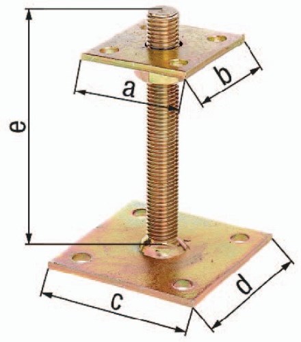 GAH 218102 I-Pfostenträger  70x70x100x100x150mm Stahl roh galvanisch, gelb verzi