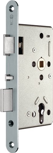 Panik-Einsteckschloss Ser.20 APK Fkt.E rd 24/55/72/9mm DIN li.VA selbstverr.SSF Panik-Wechselfunktion E · selbstverriegelnd · für einflügelige Holz- oder Stahltüren · Feuerschutzeignung nach DIN 18250 Klasse 3 und DIN EN 179 · PZW-Ausführung · 1-tourig ·