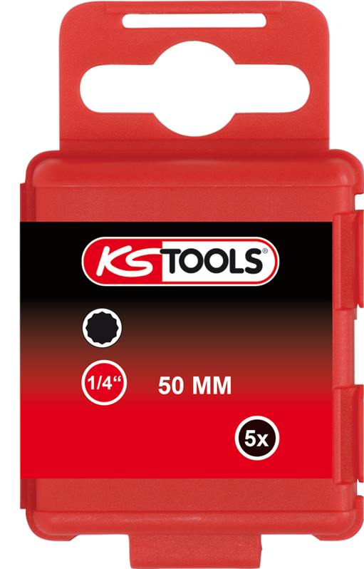 KS Tools 911.2714 1/4'' CLASSIC Bit XZN, 50mm, M8, 5er Pck