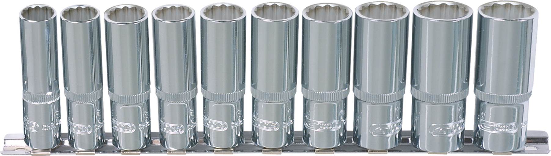 KS Tools 918.0630 1/4'' CHROMEplus 12-kant-Stecknuss-Satz, lang, 10-tlg. 4-13mm