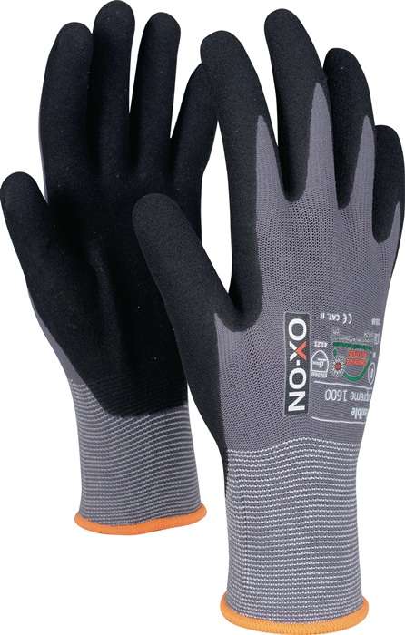 OX-ON 170.68 Handschuhe Flexible Supreme 1600 Größe 8 schwarz/hellgrau EN388 EN4