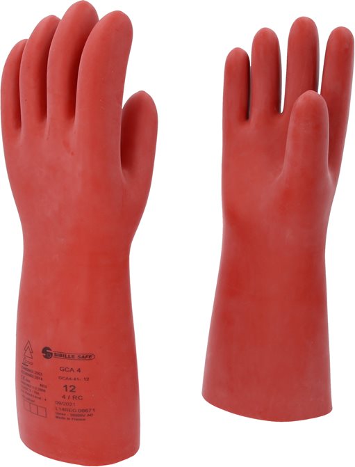 KS-Tools 117.0101 Elektriker-Schutzhandschuh mit Schutzisolierung, Größe 12, rot