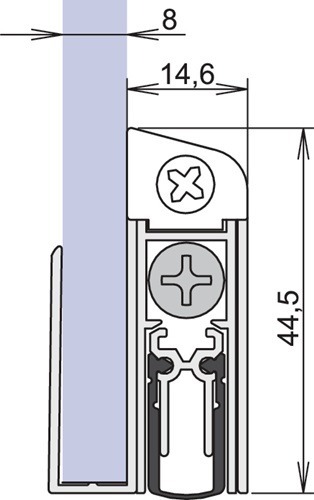 ATHMER 1-407-0835 Türdichtung Schall-Ex® GS-8 1-407 1-seitig Länge 833 mm Alumin