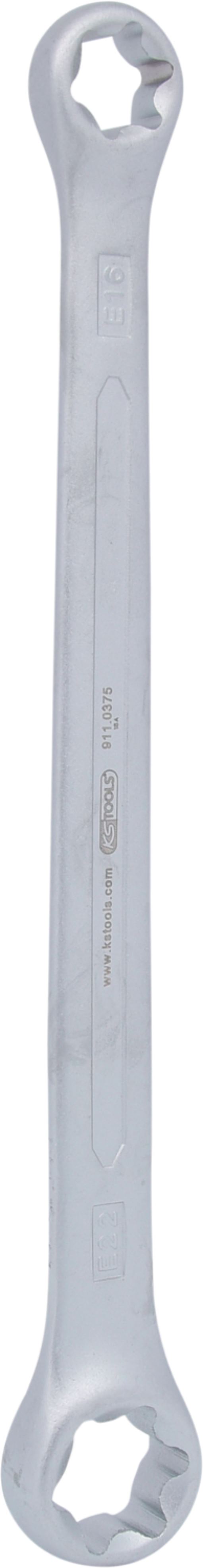 KS Tools 911.0375 CLASSIC Torx-E-Doppel-Ringschlüssel, E16xE22