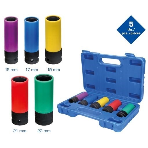 Brilliant Tools  BT691010 Alu-Felgen-Kraft-Stecknuss-Satz, SW 15 / 17 / 19 / 21