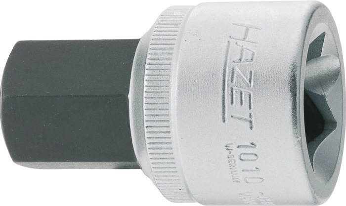 Steckschlüsseleinsatz 1010 3/4 Zoll Innen-6-kant SW 22mm L.56,5mm HAZET für Innensechskantschrauben · 20 mm (3/4 ?)-Vierkantantrieb · für Innensechskantschrauben · Einsatz aus Spezialstahl · Spitze brüniert · gerändelt · mit Ausrastbolzen für Stiftsicheru