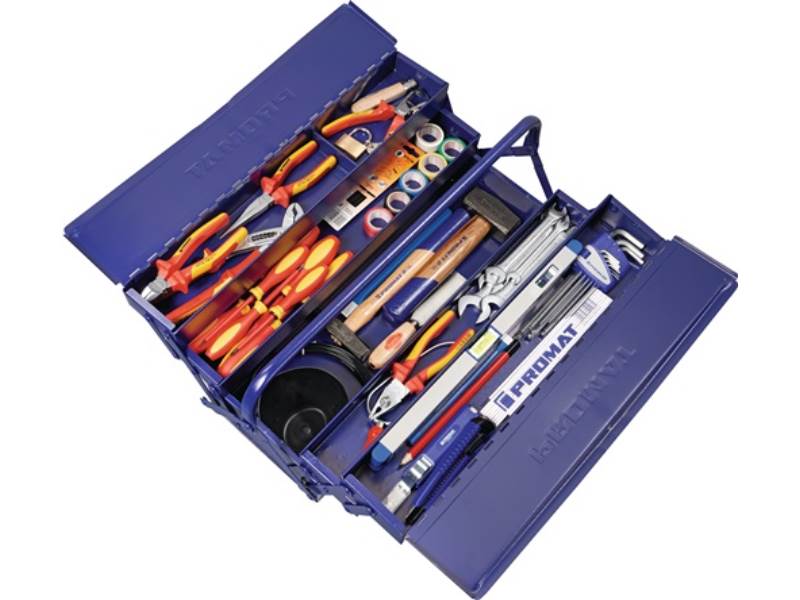 S4000820299 Werkzeugsortiment  66 teilig im Stahlblechkasten für Elektriker