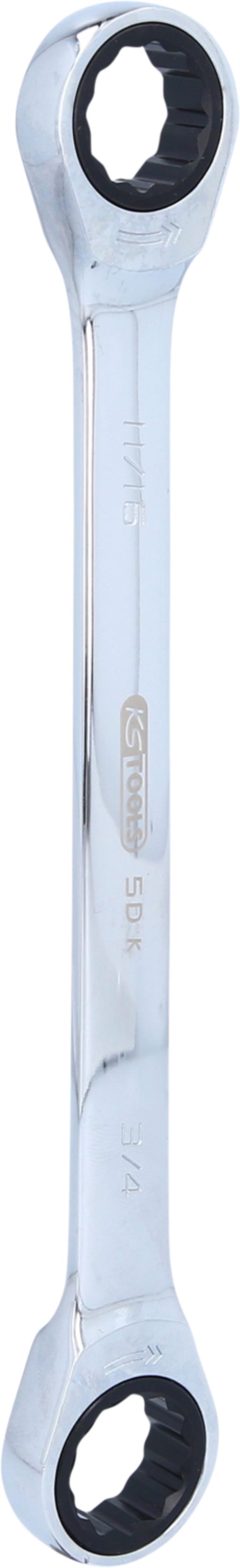 KS Tools 503.4405 GEARplus Doppel-Ratschenringschlüssel 11/16''x3/4''