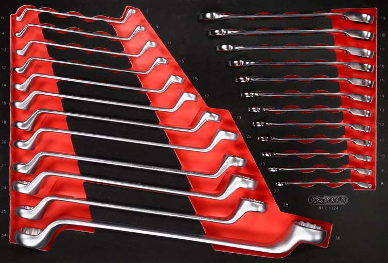 KS-Tools 811.1024 Schraubenschlüssel-Satz in Schaumstoffeinlage, 24-tlg