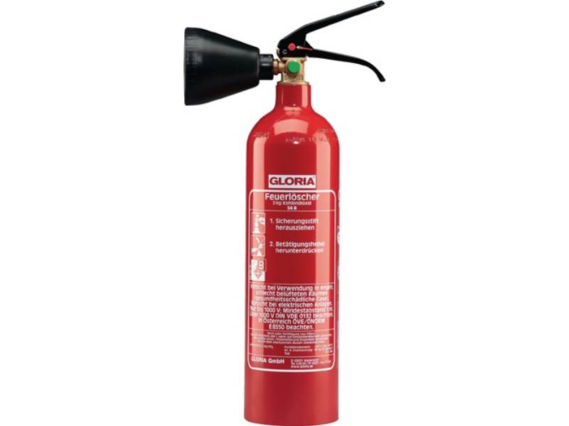 GLORIA 1831.0000 Kohlendioxidfeuerlöscher  2 kg 34 B mit Wandhalter