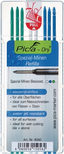 PICA 4040 Minen-Set Pica-Dry 3x blau, 2x weiß, 3x grün wasserstrahlfest