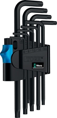 WERA 05024244001 Winkelschraubendreher-Satz 967 L 9-teilig T8 - T40 mit Haltefun