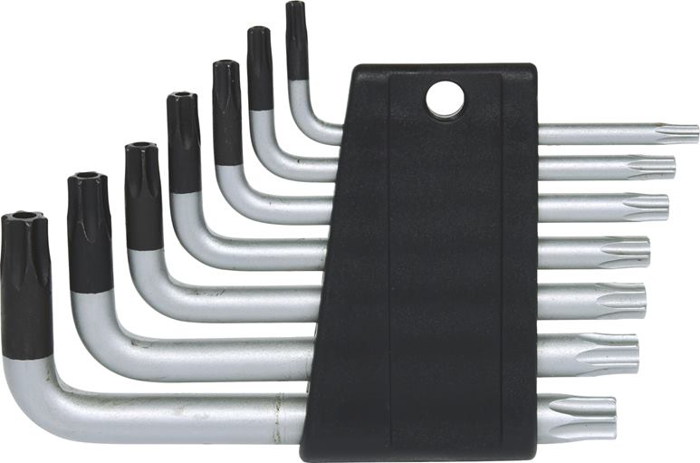 KS Tools 151.4150 Torx-Winkelstiftschlüssel-Satz mit Bohrung, kurz, 7-tlg.TB10-T