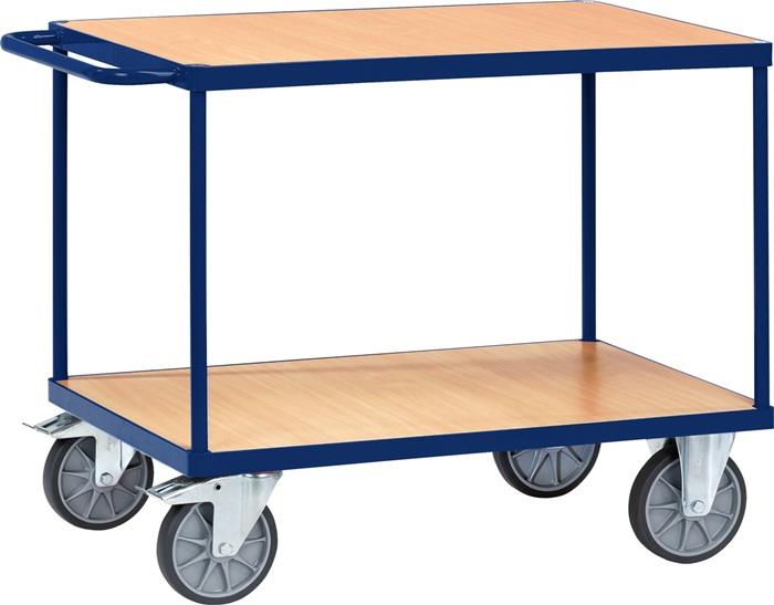 TECWERK  Tischwagen  2 Ladeflächen L850xB500mm saphirblau, RAL 5003 Trgf.500 kg