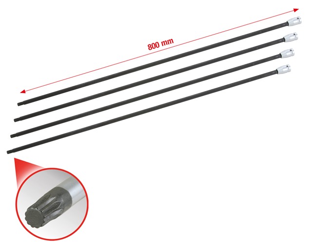 KS Tools 150.1740 Antriebswellen-Stecknuss-Satz Vielzahn, 4-tlg.