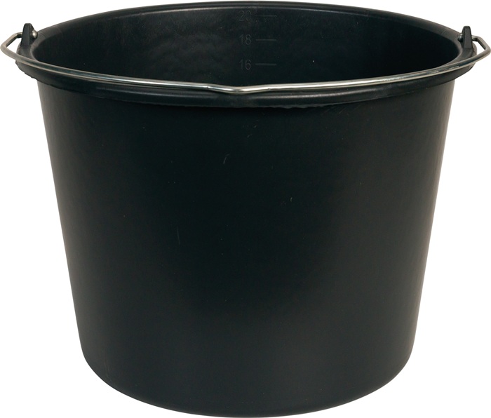 BERDAL EMM00200-0033 Baueimer GRIPLINE D 20 l schwarz Kunststoff