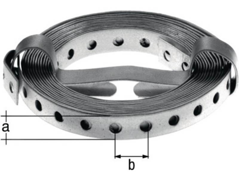 GAH 334239 Lochband  Band-B20Smm Länge 10 m feuerverzinkt 7 mm