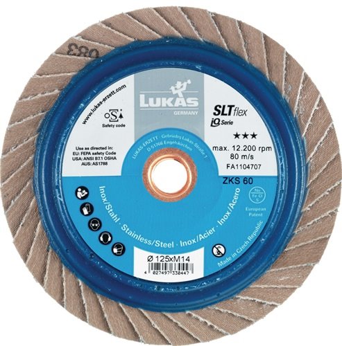 LUKAS A272712504018 Fächerscheibe SLT flex Ø 125 mm Körnung 40 flach INOX, Stahl