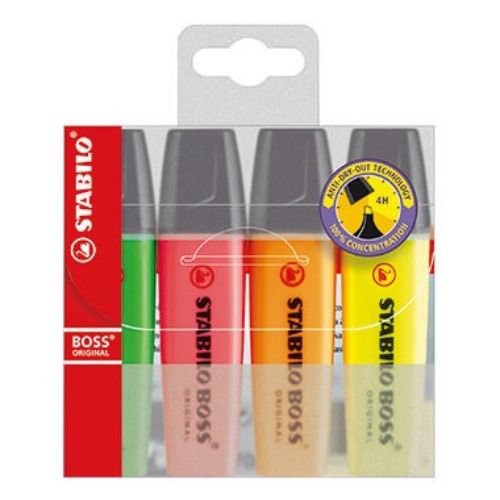STABILO Textmarker BOSS ORIGINAL 70/4 2-5mm sortiert 4 St./Pack.