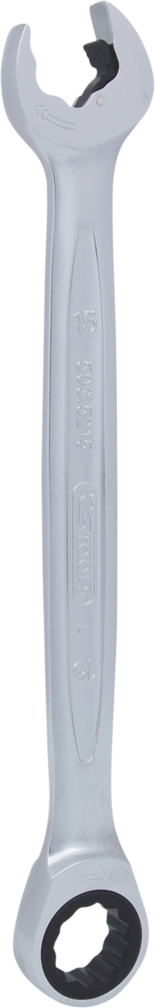 KS Tools 503.5215 DUO GEARplus Ringmaulschlüssel,Maul-Ratschenfunktion 15mm