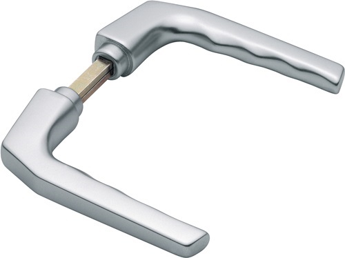 HOPPE 507634 Türdrückerpaar Frankfurt 117L Aluminium F1 ohne Rosetten Vierkant 8
