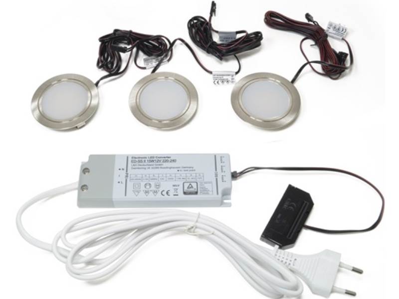 L&S 2000013 LED-Leuchtenset Chip 58 Edelstahl 12 V 12 W warmweiß