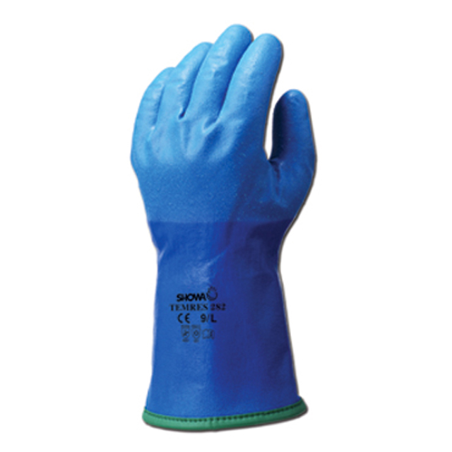 SHOWA 282 Temres Gr.9 Handschuh Nylon-Acryl-PU blau EN388_4-2-2-1 wasserdicht