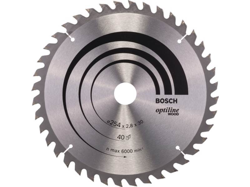 BOSCH 2608640443 Kreissägeblatt PRO Wood Außen-Ø 254 mm Zähnezahl 40 WZ Bohrung