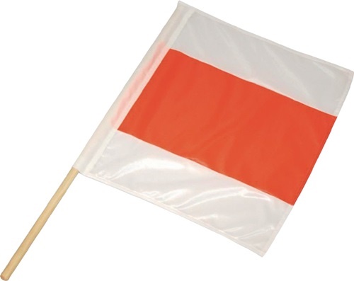 20222 Warnfahne Länge 500 x Breite 500 mm Polyester mit Holzstiel