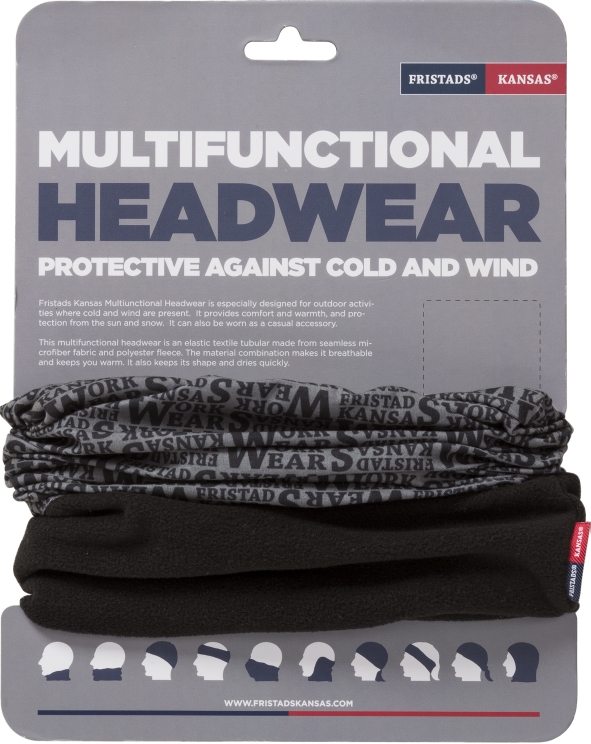 FRISTADS 125027-896-ONESIZE Bandana 9135 BNY Grau/Schwarz Gr. ONESIZE