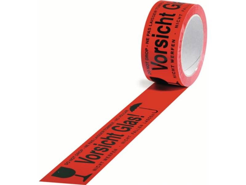 TRANSPAK 5570011 Warnklebeband PP  PP, Vorsicht Glas Länge 66 m, Breite 50 mm ro