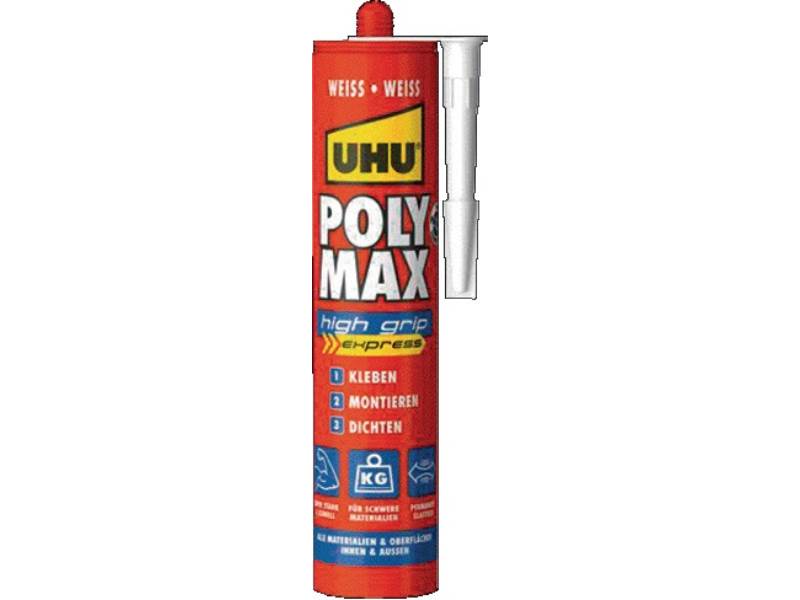 UHU 47230 Kleb- und Dichtstoff POLY MAX 10 SEK SOFORT POWER weiß 440 g