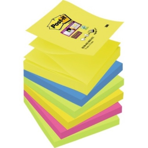 Post-it Haftnotiz Super Sticky Z- Notes R3306SR 76x76mm sort 6 St./Pa