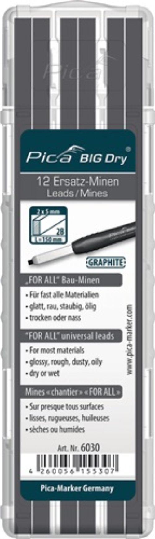 PICA 6030 Minen-Set Pica BIG-Dry 12x graphit universell