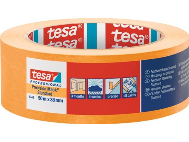 TESA 04344-00001-00 Präzisionskrepp 4344 Standard glatt hellbeige Länge 50 m Bre