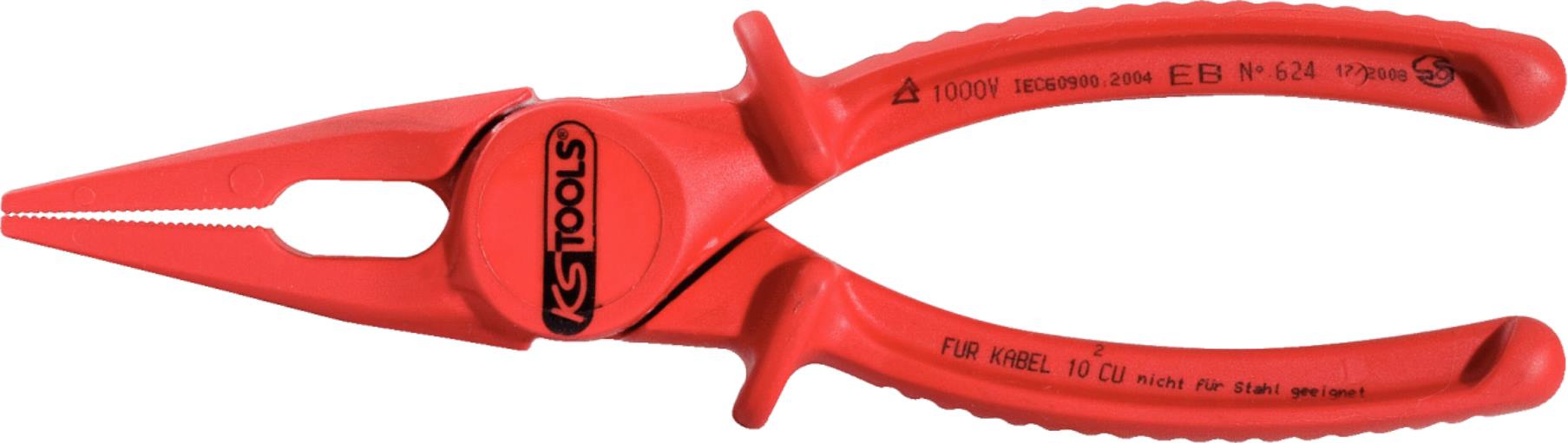 KS Tools 117.1641 Kunststoff-Flachzange mit Schutzisolierung, 190mm