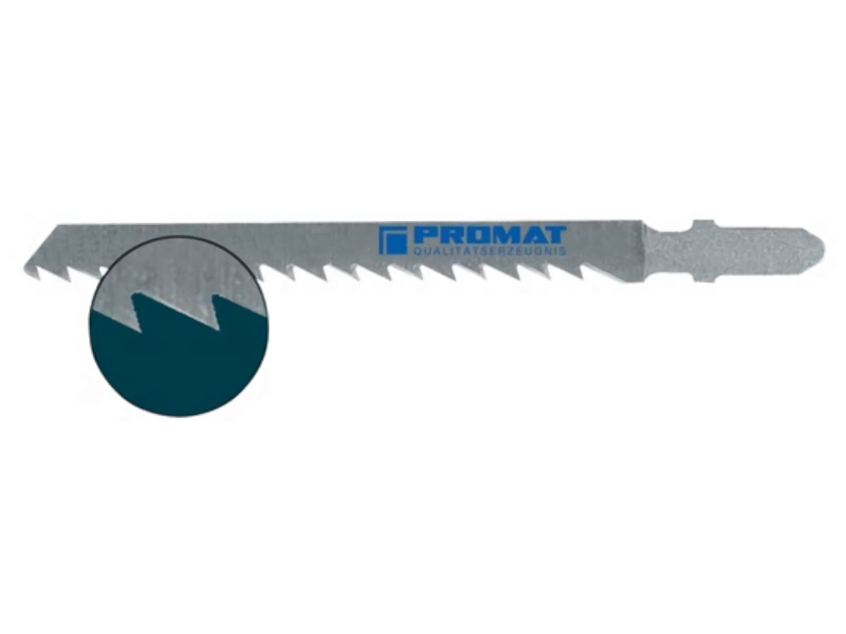 PROMAT  Stichsägeblatt  Gesamtlänge 100 mm Zahnteilung 4 mm Stärke 1,45 mm HCS