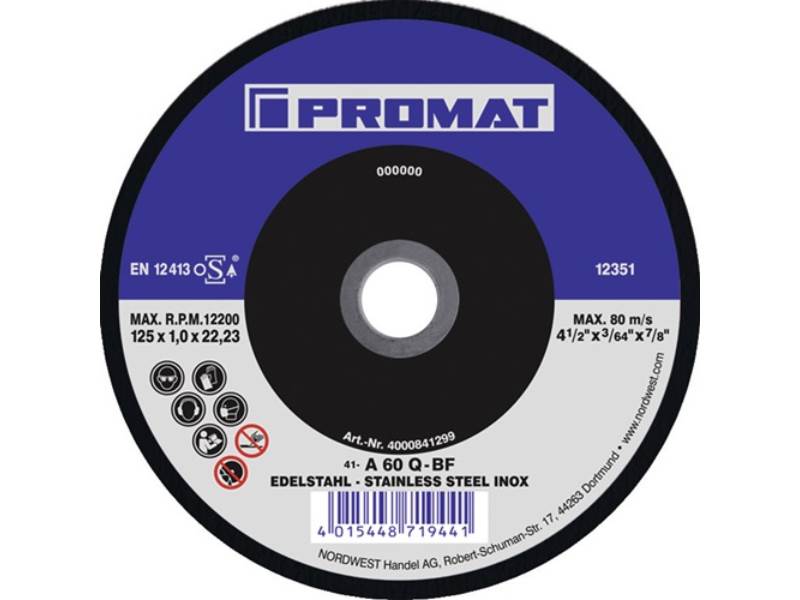 PROMAT  Trennscheibe Action D125x1mm gerade INOX Bohrung 22,23 mm